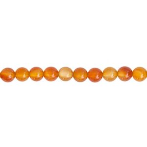 10 Perles En Cornaline Boules 8mm - Rouge Orange, Pierre Naturelle, Pour Création