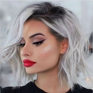 perruque cheveux courts gris