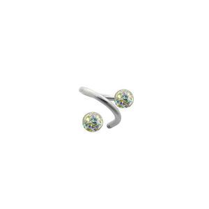 16g 16 gauge 1.2mm 3//8 10mm steel spiral barbells eyebrow twist stud bar AUQR Body Piercing Jewelry 5Pcs