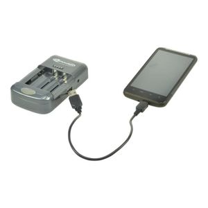 CHARGEUR DE BATTERIE 2-Power Universal Battery Charger Chargeur de batterie - socle de charge + adaptateur d'alimentation de voiture 1000 mA (USB)…