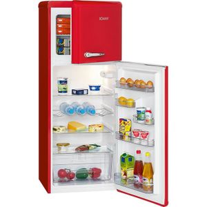 RÉFRIGÉRATEUR CLASSIQUE Réfrigérateur et congélateur 208L retro rouge DTR 