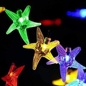 GUIRLANDE D'EXTÉRIEUR Guirlandes Solaires De Jardin, 6.5M 30Led Guirlande Lumineuse Solaire Starfish Starfish String Lights Fairy Lights Étanche P[u17998]