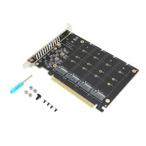 Carte Adaptateur Double M.2 SSD Vers PCIe X8 ZYKORT - Supporte M-Key NVMe Et M.2 PCIe, Extension 2x32Gbit/s