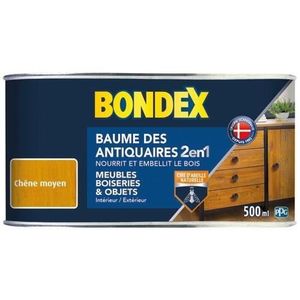 TRAITEMENT MEUBLE BOIS BONDEX Baume antiquaire - Pâte chene moyen - 0,5L