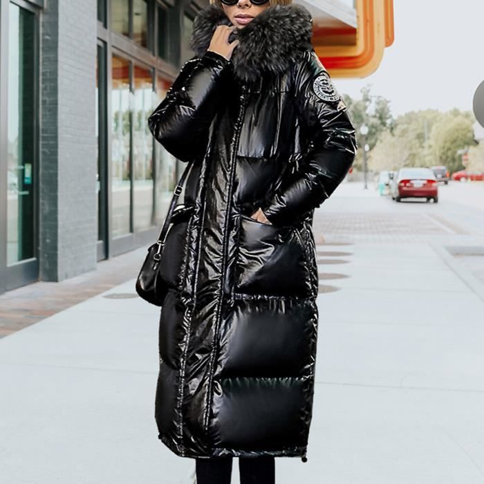 manteau matelassé femme noir long