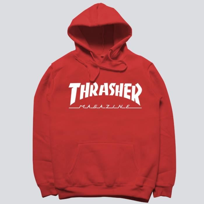 Pull THRASHER Hoodies Oversize à capuche Sweat-shirt Top Femmes Hommes  Streetwear Rouge - Cdiscount Prêt-à-Porter