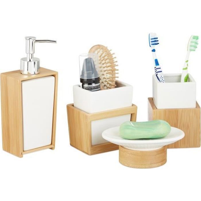 Ensemble de salle de bain jaune 4 pièces, distributeur, porte-savon, brosse  de toilette et porte-brosse à dents - Toys & Gifts Objets de salle Kit  d'accessoires Excelsa - Af Interni Shop
