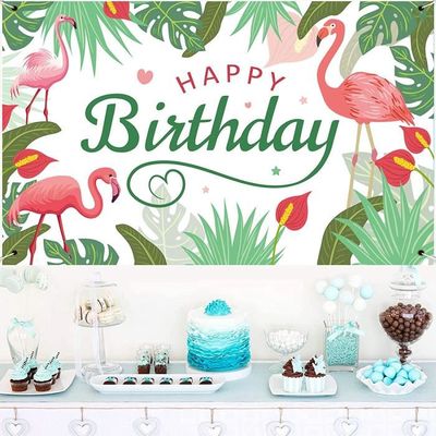Decoration De Fete D Anniversaire Motif Flamant Rose Extra Large En Tissu Banniere Happy Birthday Pour Femme Et Fille Cdiscount Maison