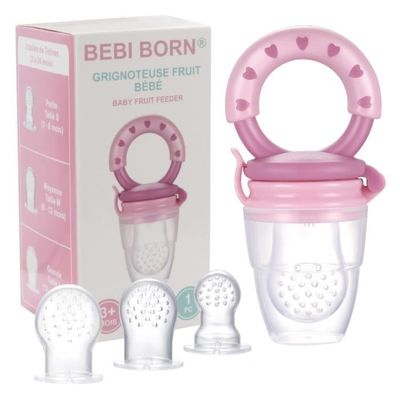 Bebi Born 1 Grignoteuse Bebe 3 Tetines 3 A 24 Mois 1 Anneau De Dentition Boite De Rangement Tetine Alimentaire Rose Cdiscount Puericulture Eveil Bebe