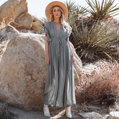 Robe de plage Blouse de plage Jupe longue Ample Taille unique Gris yuanmeizhen sexy Gris Cdiscount Pret a Porter