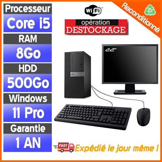 Pack PC complet Dell OptiPlex 3040 MT Intel Core i56500 8 Go RAM