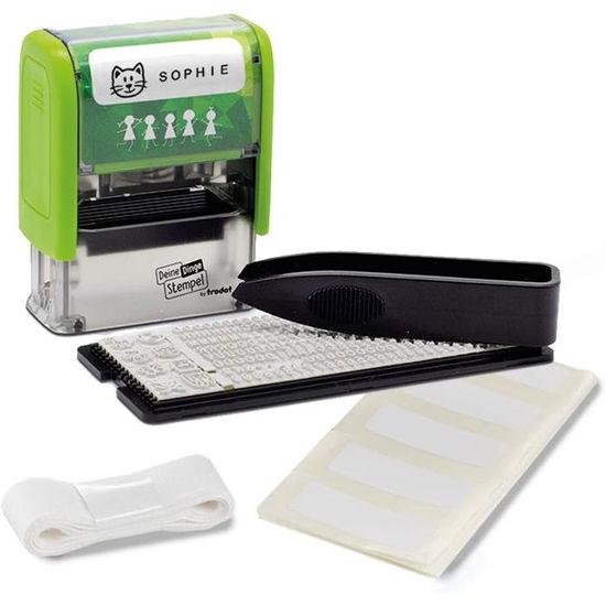 Kit Tampon Textile COLOP Craft Labeler – 20 Étiquettes à Coudre + Guide – Lavable 90°C – Personnalisez Vos Créations ! - 4