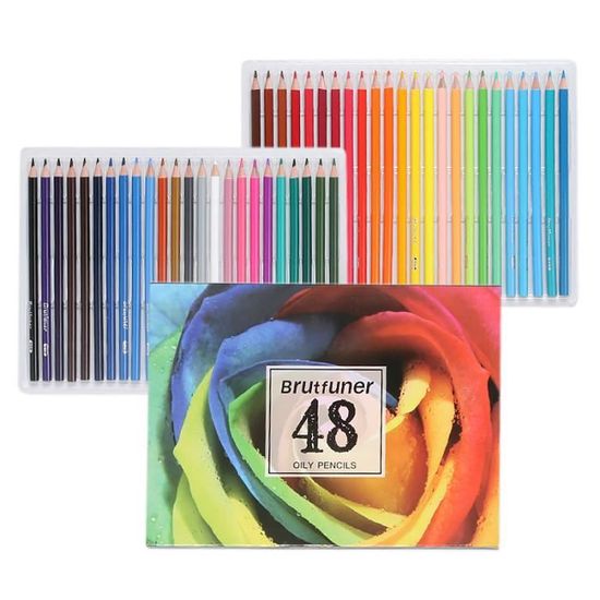 Lot De 48 Crayons De Couleur Pastels - Hexagonaux, Antidérapants