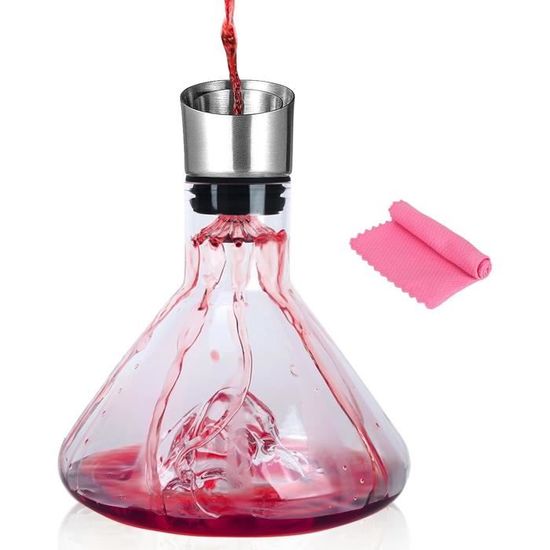 Carafe à Vin Avec Aérateur Iceberg 1500ml - Décanteur Verre Filtre Inox Pour Rouge