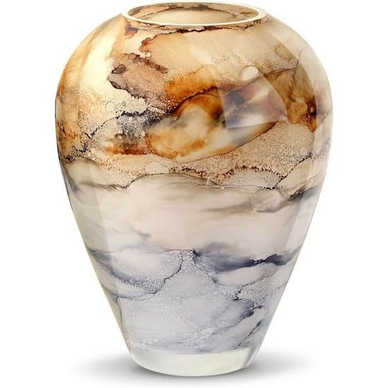 Vase en verre soufflé - Bleu unique - Décoration de table - Art