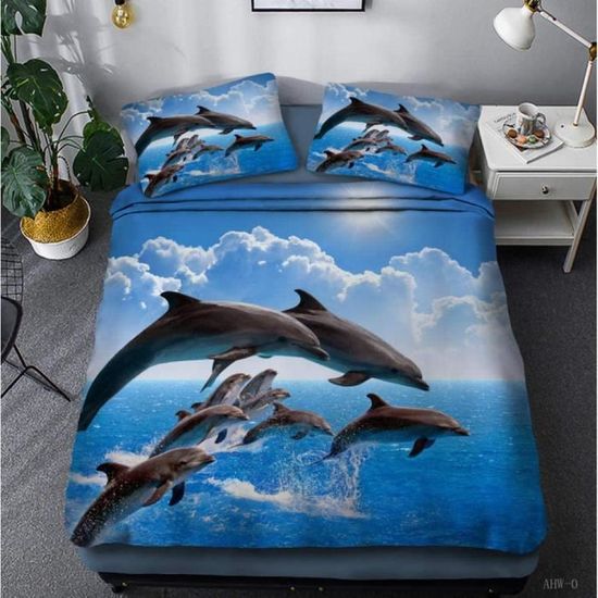 Housse de Couette - Poisson De L'Océan Bleu - 140x200cm - Impression 3D