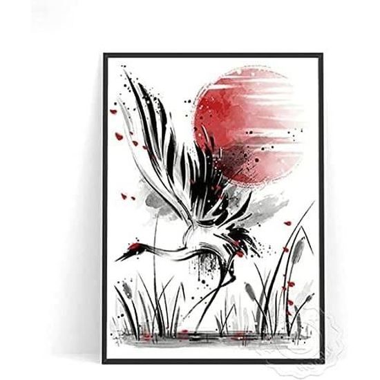 Tableau - FJ1018 - Toile rétro paysage japonais - 60x90cm - Décoration