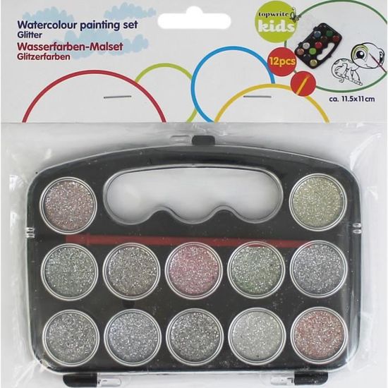 Palette de Peinture Paillette 12 Couleur avec Pinceau - Aquarelle Brillant  - 463 - Achat / Vente palette peinture Palette de Peinture Paillette -  Cdiscount
