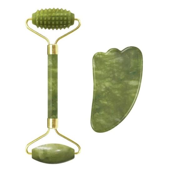 Rouleau De Massage Facial En Jade - Outil Anti-âge Naturel, Marque Ethnikdeco