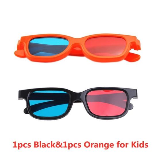 Lunettes 3D Lunettes anaglyphe 3D en plastique universel adultes et enfants en papier rouges et bleues pour Kids Size C Cdiscount TV Son Photo