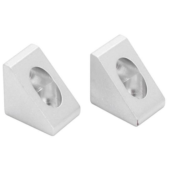 Gousset D'angle Aluminium Intérieur Série 10 - 4 Trous - Compatible Profilés 80/20 - Anodisé