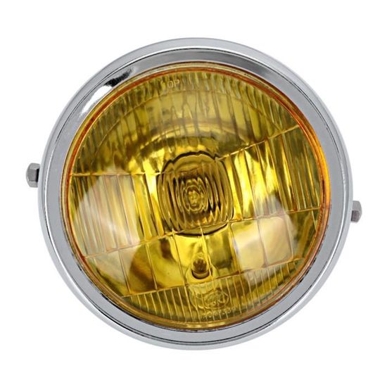 Phare De Moto Rond Universel H4 - 12V, Noir, 4 Pouces, Avec Ampoule Halogène Feux Route/croisement