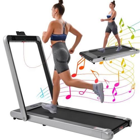 Tapis Roulant THERUN 2.5HP - Tapis De Course Extra Large 6km/h - Avec Télécommande Et LCD - Pour Maison/Bureau