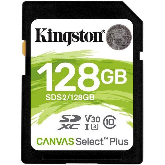 Carte mémoire KINGSTON Canvas Select Plus SD - SDS2/128Go 128go Classe 10 UHS-I 100Mo/s