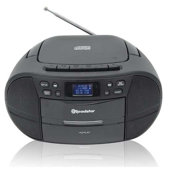 Micro-chaîne Vintage Roadstar - Radio DAB+/FM, CD, Bluetooth - Design Rétro En Bois - 6