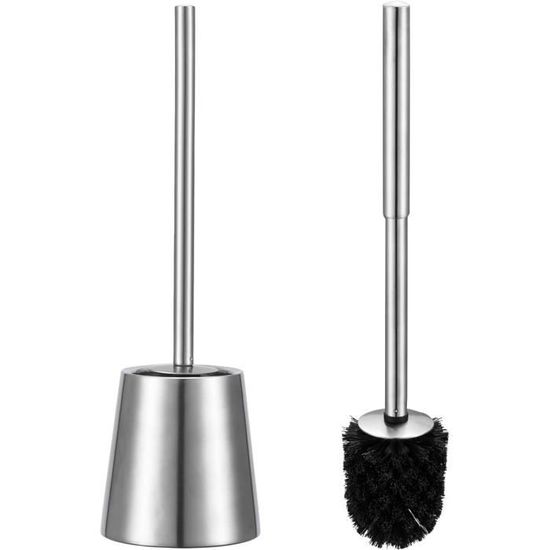 SOPRANNOMIN SUS304 Brosse WC en Acier Inoxydable et Support en Silicone TPE Tête de Toilette pour Cuvette Salle de Bain Nettoyage Caddy Argent Brossé SOPRANNOMIN SUS304 Brosse WC en Acier Inoxydable et Support en Silicone TPE Tête de Toilette pour Cuvette Salle de Bain Nettoyage Caddy Argent Brossé