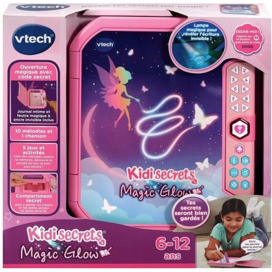 VTech KidiSecrets, Mijn MagicLocker, paars en roze, geheime kluis met code, luidspreker, spelletjes, wekker, schatkist om te personaliseren, cadeau voor kinderen van 6 tot 12 jaar, inhoud in het Frans