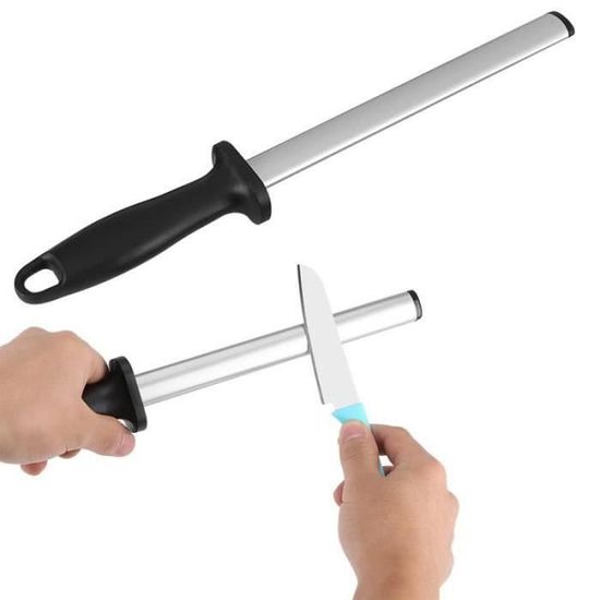 Fusil à Aiguiser Diamanté Ovale 43cm - Aiguiseur Professionnel Pour Couteaux De Cuisine Et De Boucherie