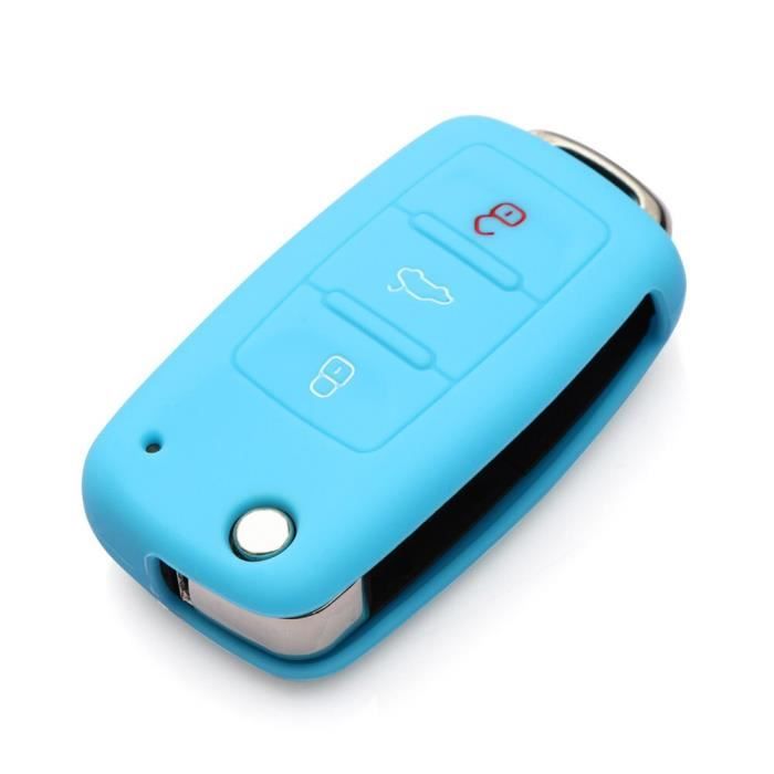 Coque Silicone Pour Clé Moto Keyless Go - Protection Antidérapante | Noir/bleu | Harley Davidson Compatible