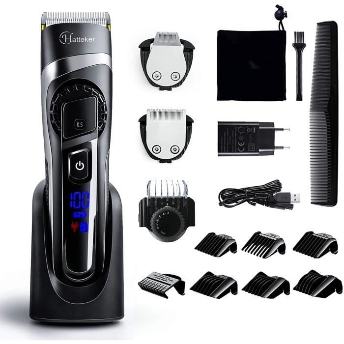 Tondeuse Cheveux Hommes Electrique Tondeuse Barbe Rechargeable USB Tondeuse à Cheveux Professionnel pour Cheveux Bras Nez Jambes