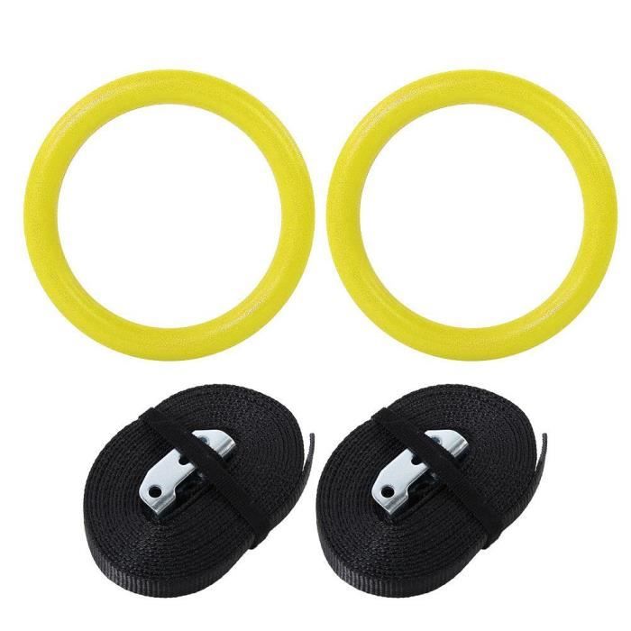 FIHERO ABS gymnastique anneaux Gym Fitness Training Training Tool avec sangles Jaune