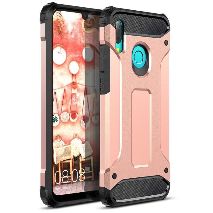 【CaseMe】Coque Huawei P Smart 2019/Honor 10 Lite Bumper [Armor Box] [Double Couche] Case de Protection Robuste Antichoc et Hybride Or