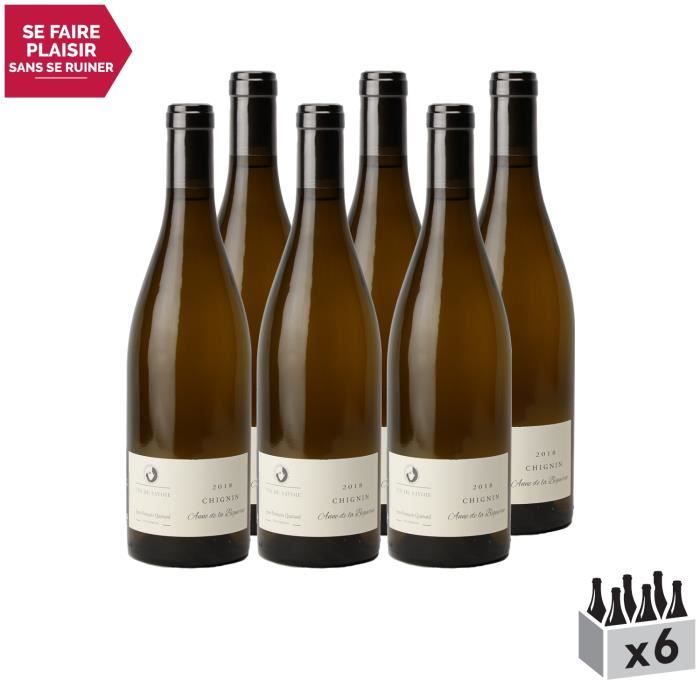 Vin de Savoie Chignin Anne de la Biguerne Blanc 2018 - Lot de 6x75cl - Domaine Jean-François Quénard - Vin AOC Blanc de Savoie -