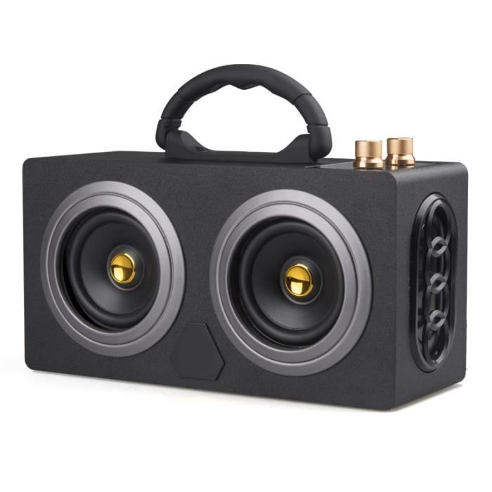 Wooden Portable 20W Bluetooth Speaker Wireless Outdoor Stereo Bass Sound Dancing Loudspeaker