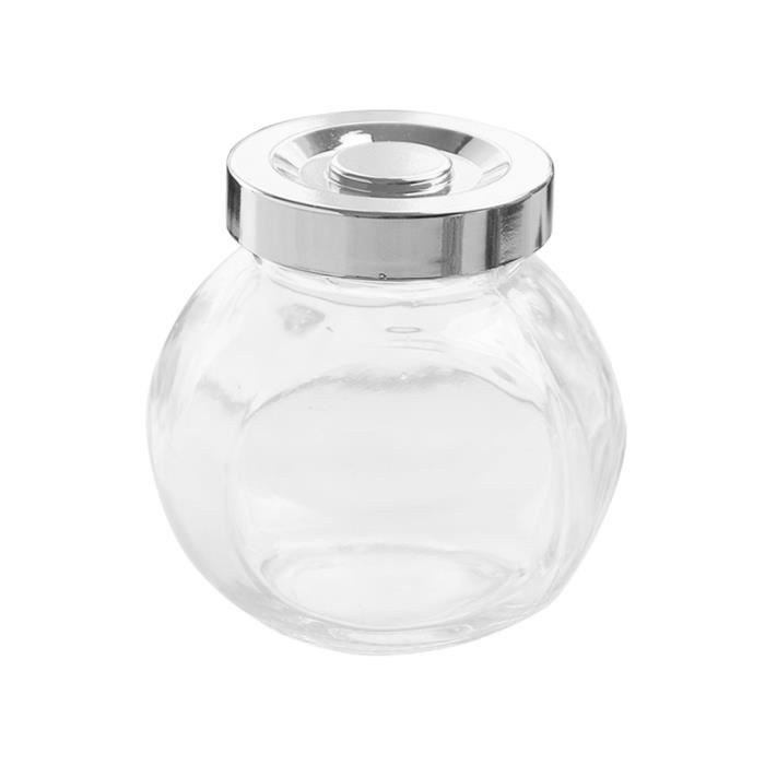 2 Pcs Verre Scellé Boîtes Transparent Portable Rond Réservoir De Stockage Pot Grain Conteneur pour COVER - CASE - SOCKS