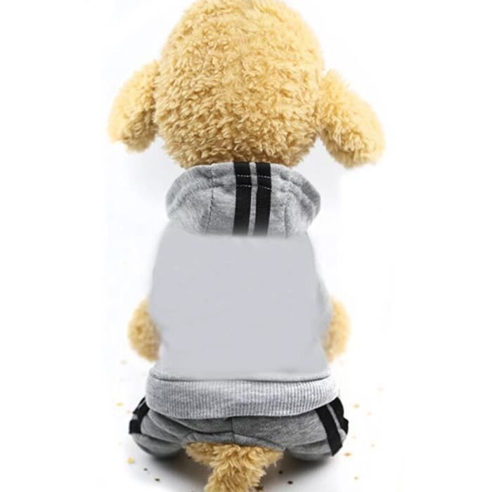 Manteau Blouson,Mode chiot chien combinaison salopette pour petits chiens Yorkshire Terrier Shih Tzu manteau costume - Type Gray-XS