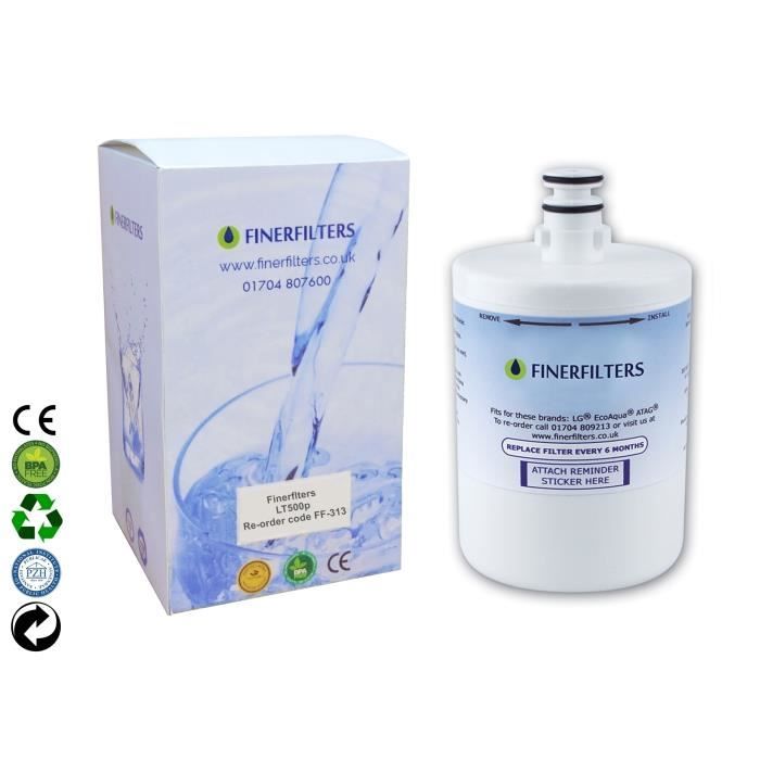 Finerfilters LT500P Filtre à eau pour LG FRIGA Réfrigérateur, LT500P, 5231JA2002A, ADQ72910901, GEN11042FR-08