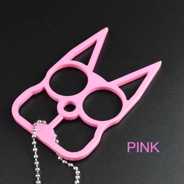 Unisexe porte-clé auto-défense main boucle poing boucle marteau de survie fenêtre brisée Rose