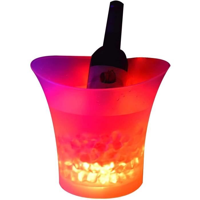 Seau à Champagne,5L Seau à Glace De Grande Capacité LED Conteneur De Boisson Bière étanche Seau à Glace De Vin Seau à Glace R 379