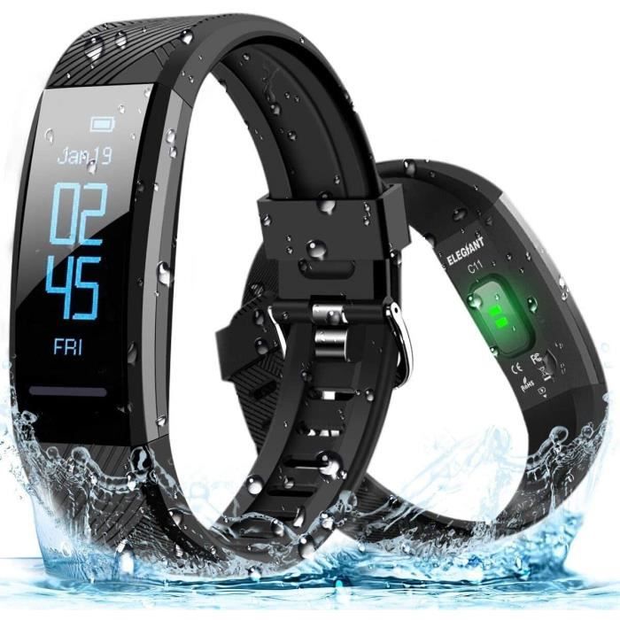 ELEGIANT Montre Connectée, Bracelet Connectée Fitness Tracker d'Activité Moniteur de Fréquence Cardiaque Cardiofréquencemètre Cardio