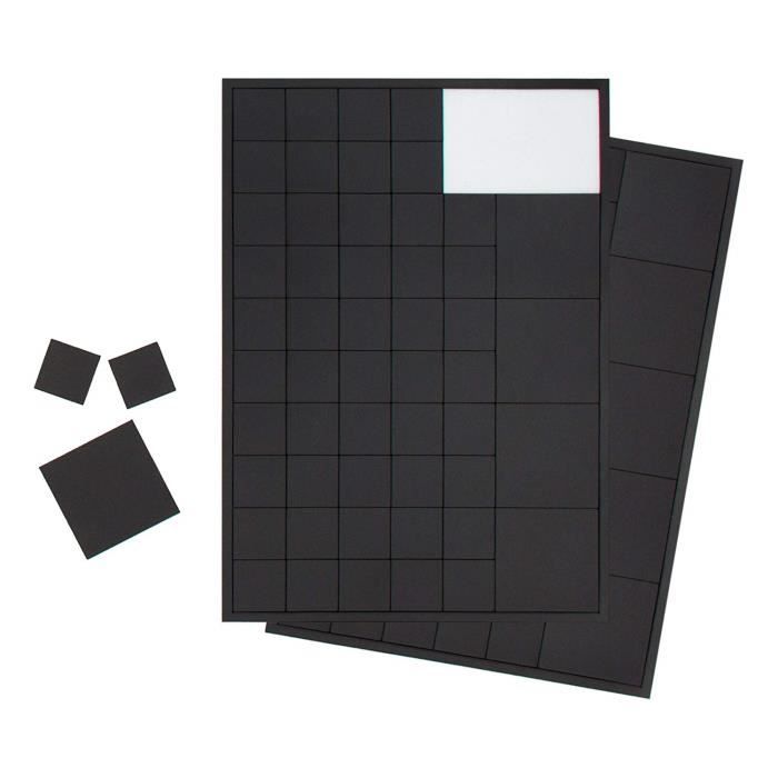 110x aimants autocollants extra forts 20 x 20 mm et 40 x 40 mm. Plaques magnétiques auto-adhésives
