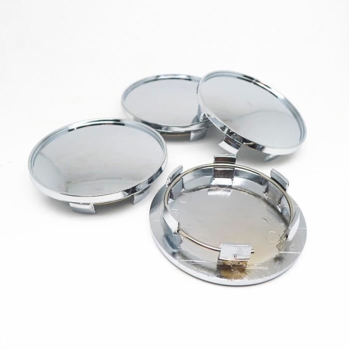 Moyeux de roue,Couvercle de moyeu de roue de voiture 69MM, 4 pièces, cache-moyeu vierge pour Audi A3 A4 A5 A6 A7 A8 - Type Silver