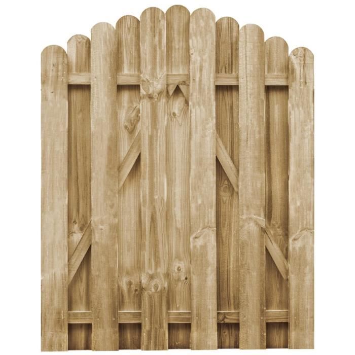 Excellent Qualité :) Portail de jardin Classique - Portillon de Clôture Bois de pin imprégné 100x125 cm &89548&