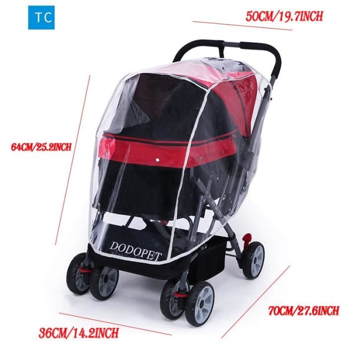 Animalerie,Housse de poussette pour animaux de compagnie,en PVC,pliable,transparente,résistante au vent et à la pluie,pour- Type M-A