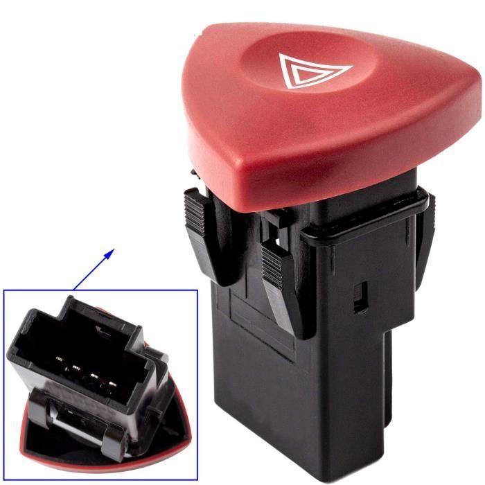 Bouton Warning Interrupteur Feux de détresse prévu pour Renault Trafic 2 Master 2 Espace Laguna 2 Vivaro OEM 8200442724 252904889