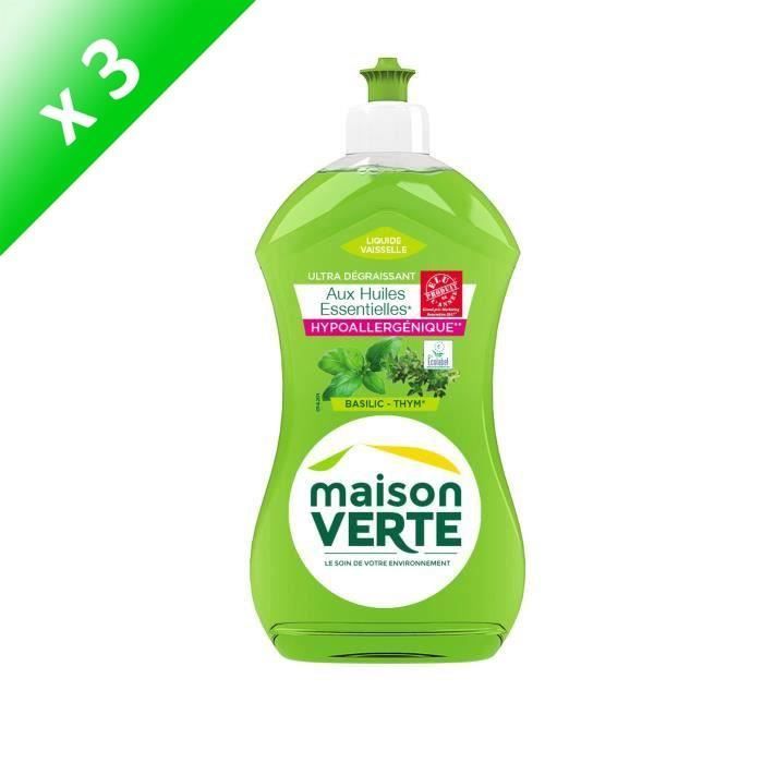 MAISON VERTE Liquides vaisselle - Thym basilic - 500 ml - Lot de 3